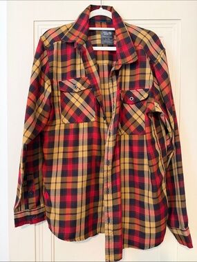 Mountain Hardwear Red Yellow Black Plaid Button-Down Shirt